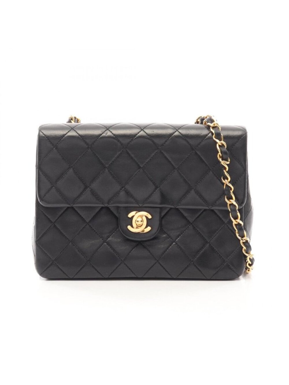 Chanel Shoulder Bag Mini Quilted 20 Black Lambskin Chain